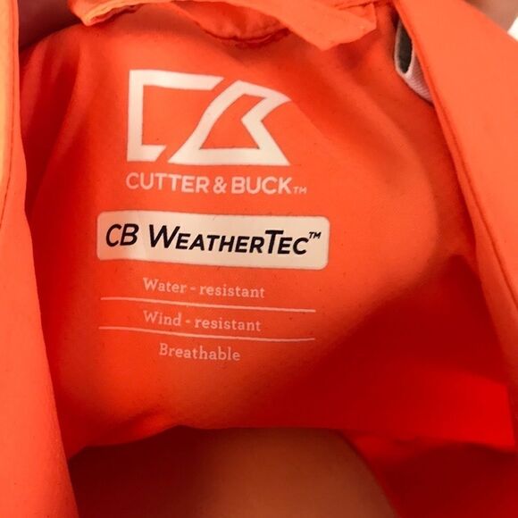 Cutter & Buck 1/2 zip Windbreaker Med EUC Orange Golf - Picture 5 of 6